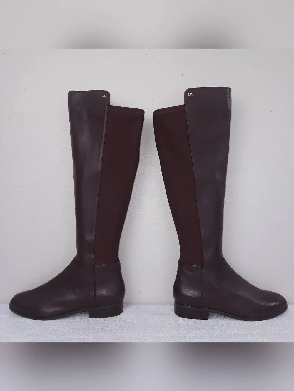New! Michael Kors Bromley Flat Riding Boots US 9.5 Brown Nappa Leather